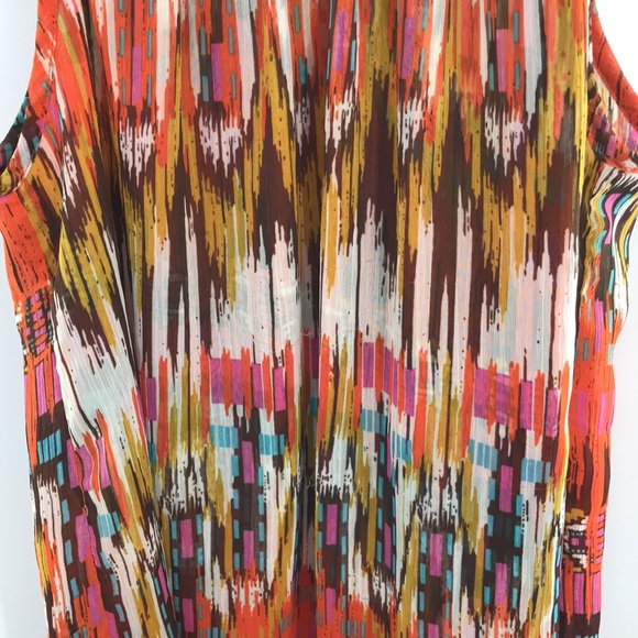 NEW Adiva Boho Sleeveless Top Orange Multicolor Size Small Artsy Bohemian - Picture 4 of 14